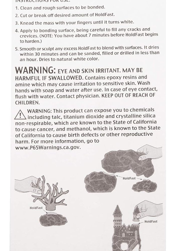 Instant Ocean HoldFast Epoxy Stick for Aquariums - 4 oz (113 g) - Safe for Freshwater and Marine Use - Image 2